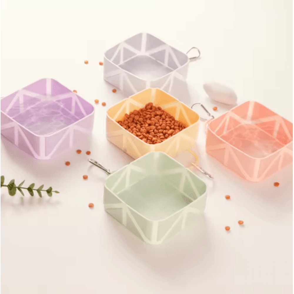 FoldEase Collapsible Pet Travel Bowl Portable Silicone Dog Cat Food Water Bowl 12