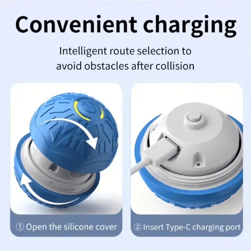 RolliPlay Smart Interactive Dog Ball Automatic Moving Bouncing USB Rechargeable Pet Toy 19