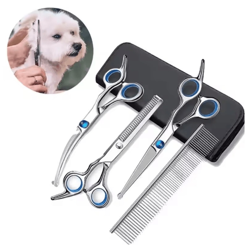 ProTrim 4PCS Pet Grooming Scissors Set Safe Round Tip Dog Cat Grooming Shears 1