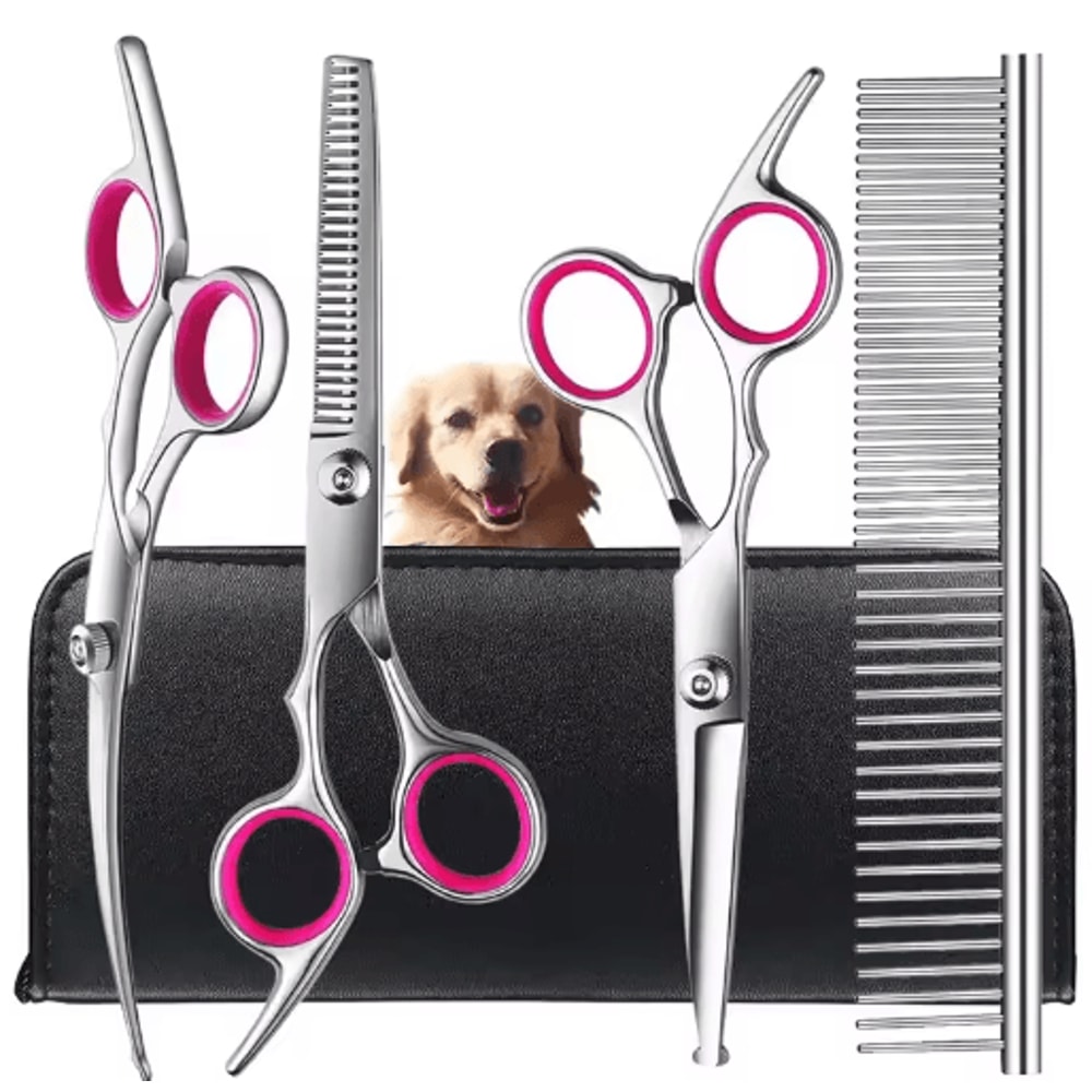 ProTrim 4PCS Pet Grooming Scissors Set Safe Round Tip Dog Cat Grooming Shears 2