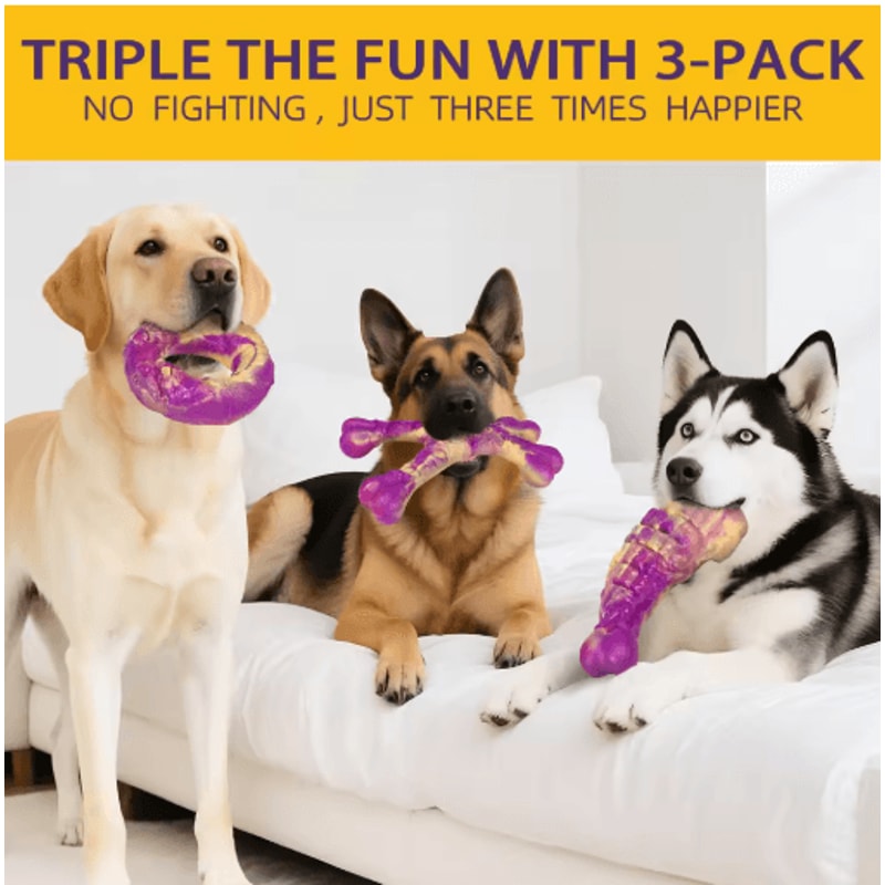 BeefBuddy Tough Chew Dog Toy Durable Beef Flavor Interactive Toy For Training Anxiety Relief 8