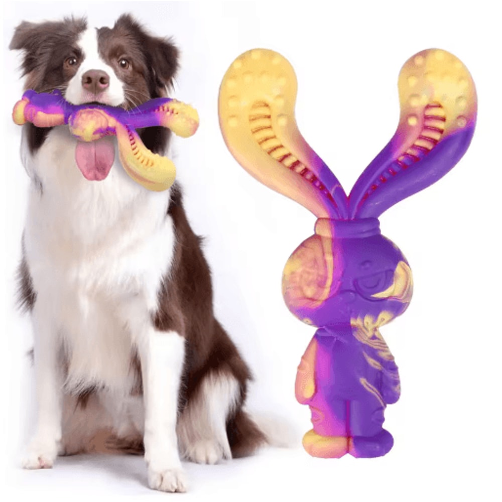 BeefBuddy Tough Chew Dog Toy Durable Beef Flavor Interactive Toy For Training Anxiety Relief 0