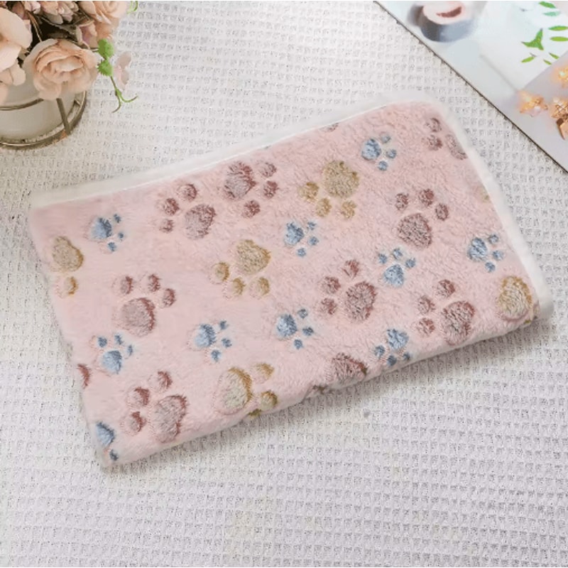 CozyPaw Flannel Pet Blanket Soft Paw Print Puppy Cat Blanket For Warmth Comfort 2