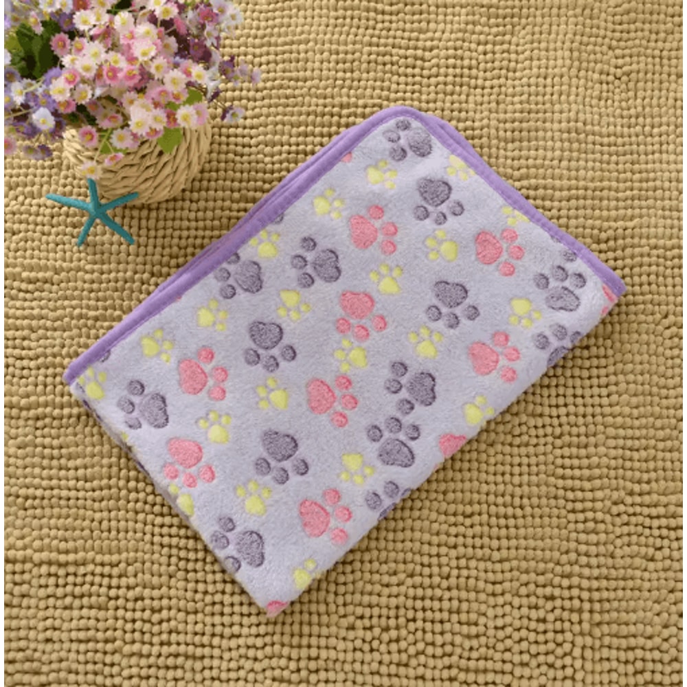 CozyPaw Flannel Pet Blanket Soft Paw Print Puppy Cat Blanket For Warmth Comfort 5