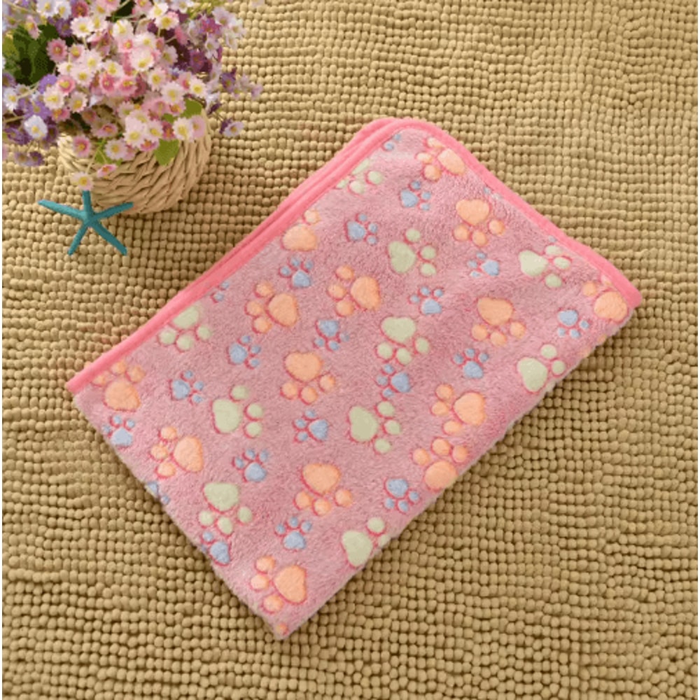 CozyPaw Flannel Pet Blanket Soft Paw Print Puppy Cat Blanket For Warmth Comfort 8