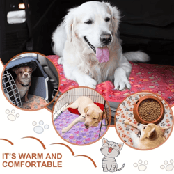 cozypaw flannel pet blanket – soft paw print puppy & cat blanket for warmth & comfort