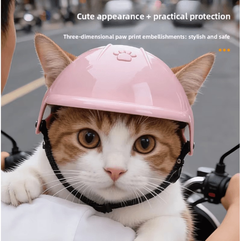 RideSafe Pink Pet Helmet Protective Motorcycle Helmet For Dogs Cats Outdoor Travel 6
