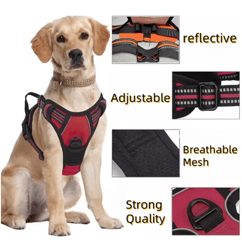 ControlMax No Pull Dog Harness Heavy Duty Reflective Harness With Handle For Medium Large Dogs 12