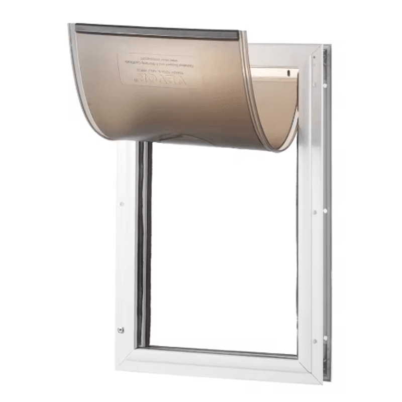 SucceBuy Weatherproof Pet Door Aluminum Frame Doggy Door With Secure Lock Flap System 0