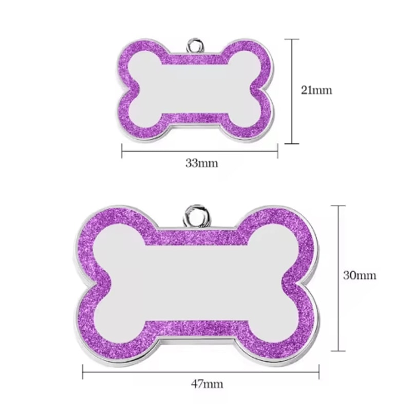 SparkTag Custom Glitter Pet ID Tag DoubleSided Personalized Dog Cat Name Pendant 11