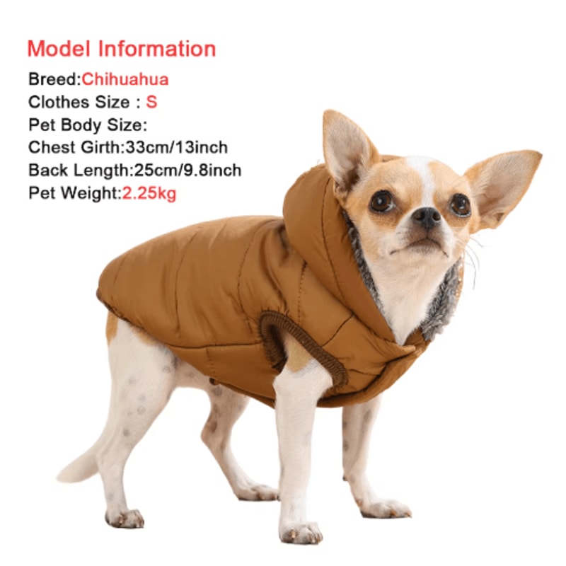 SnugglePaw Winter Dog Hoodie Warm Fleece Dog Coat With DRing For Small Medium Dogs 5