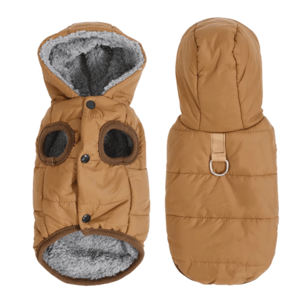 SnugglePaw Winter Dog Hoodie Warm Fleece Dog Coat With DRing For Small Medium Dogs 6