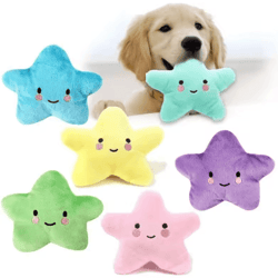 starsqueak plush pet toy – soft pentagram squeaky toy for dogs & cats