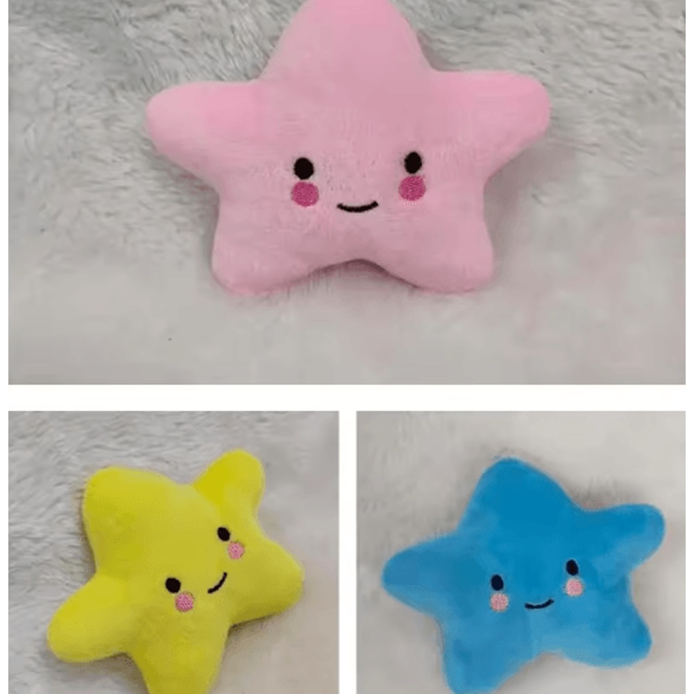 StarSqueak Plush Pet Toy Soft Pentagram Squeaky Toy For Dogs Cats 8