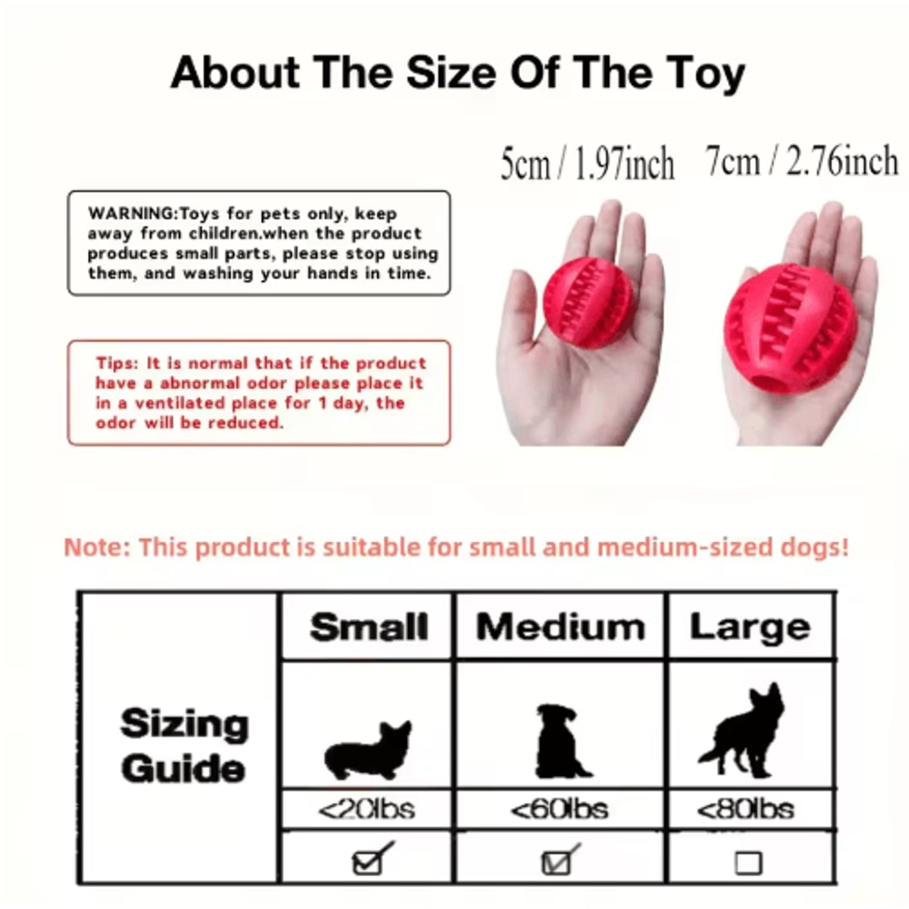 TreatBounce Interactive Dog Ball Bite Resistant Treat Dispensing Chew Toy For Dogs Cats 9