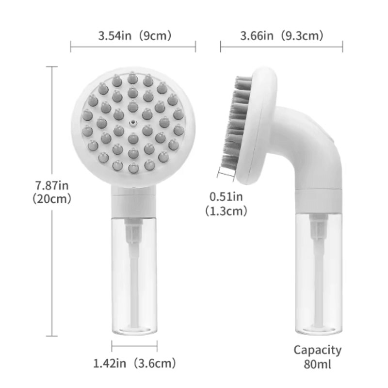 3in1 Silicone Dog Bath Brush Shampoo Dispenser For Gentle Pet Grooming 1