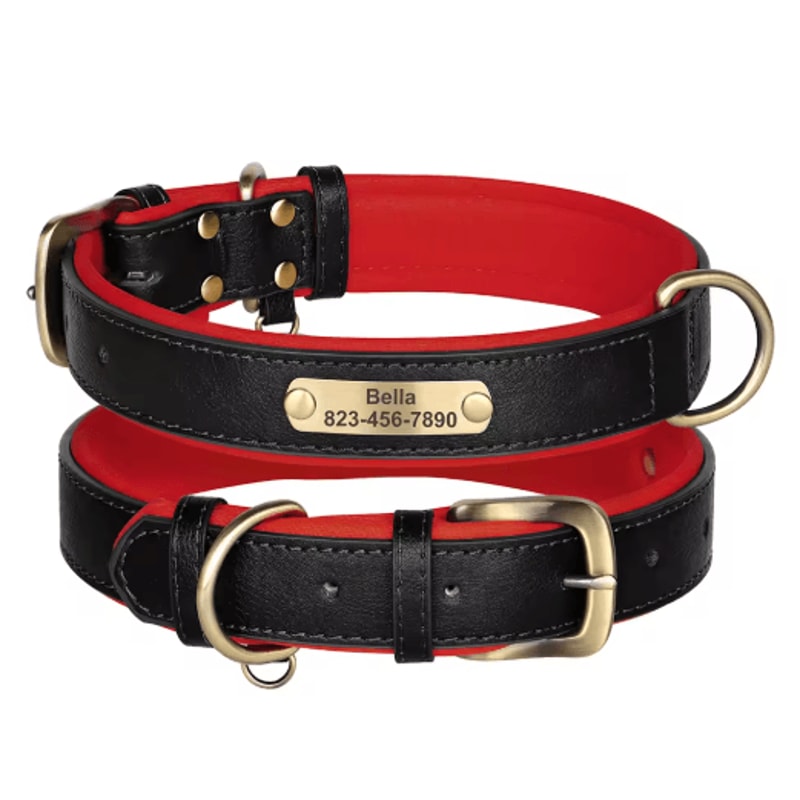 Personalized PU Leather Dog Collar With Free Engraved Nameplate For All Dog Sizes 23
