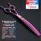Professional 7 Inch JP440C Pet Grooming Scissors Set With Curved Fishbone Teeth Blades 6