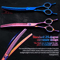 Professional 7 Inch JP440C Pet Grooming Scissors Set With Curved Fishbone Teeth Blades 13