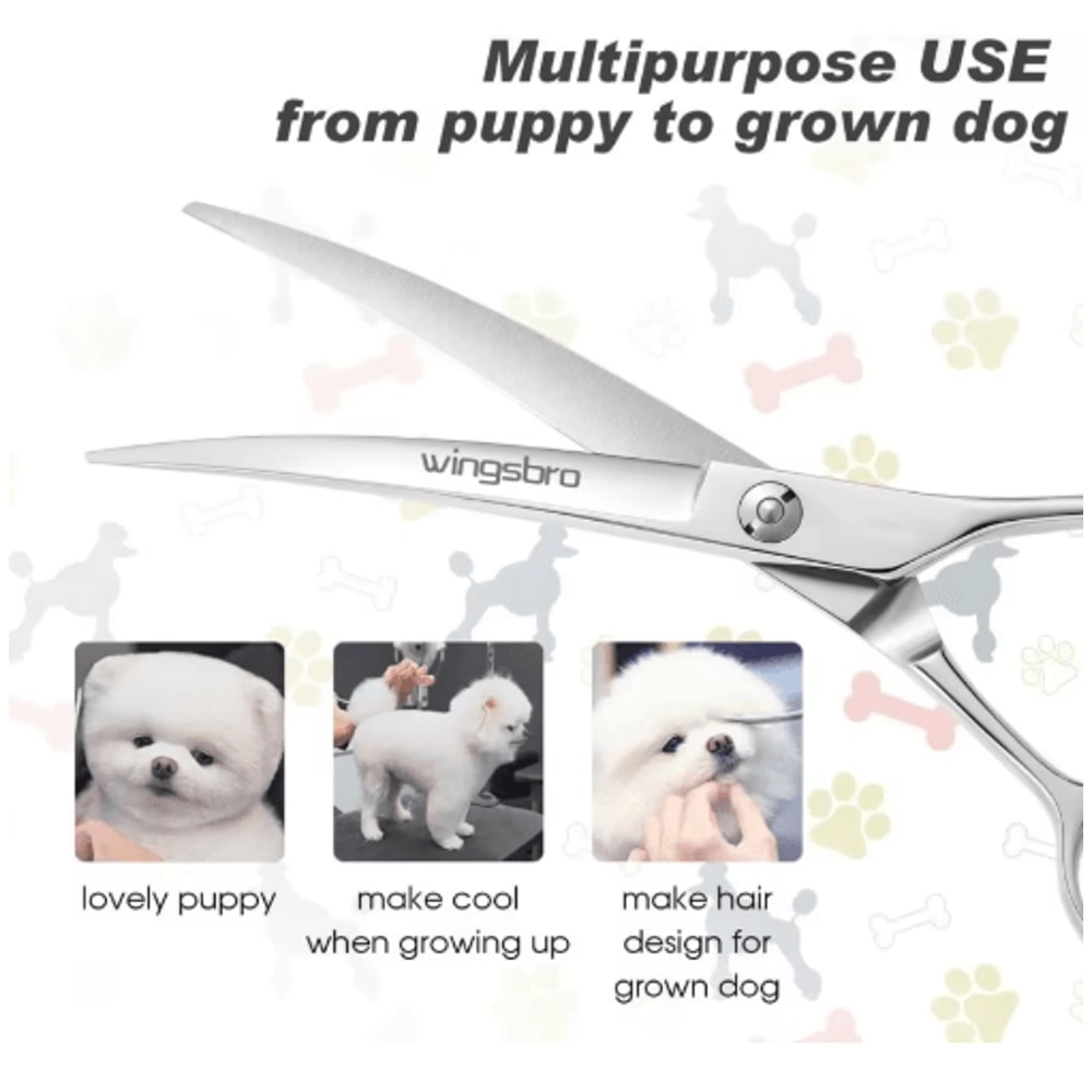 75Inch Professional Curved Dog Grooming Scissors For Precision Pet Trimming 6