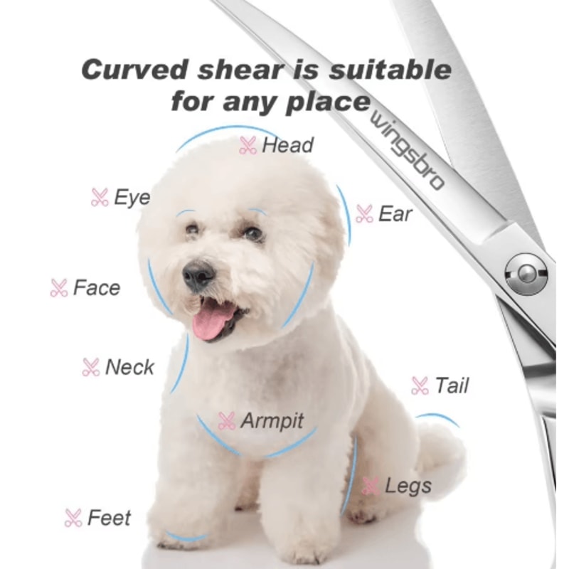 75Inch Professional Curved Dog Grooming Scissors For Precision Pet Trimming 7