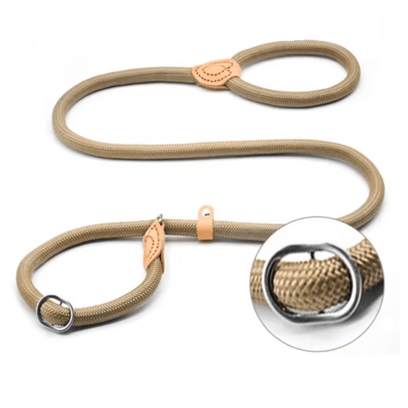 Heavy Duty Braided Rope Dog Leash With Adjustable Slip Collar 15M18M Training Lead 10