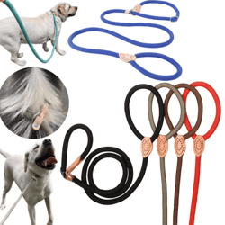 heavy duty braided rope dog leash with adjustable slip collar 1.5m/1.8m training lead