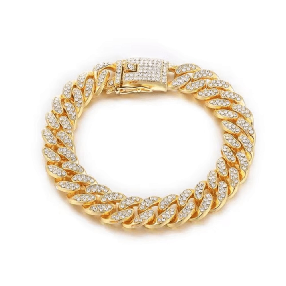 Luxury Rhinestone Dog Chain Collar Stainless Steel Pet Jewelry For Dogs Cats 2