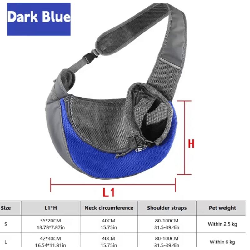 Breathable Dog Sling Carrier Backpack For Puppies Cats Travel Crossbody Pet Bag 1