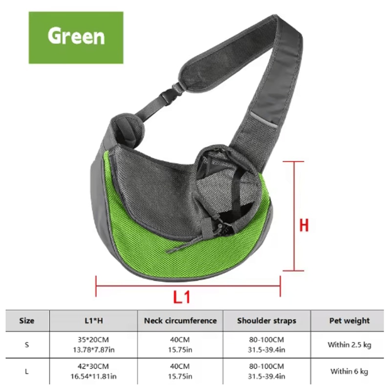 Breathable Dog Sling Carrier Backpack For Puppies Cats Travel Crossbody Pet Bag 8