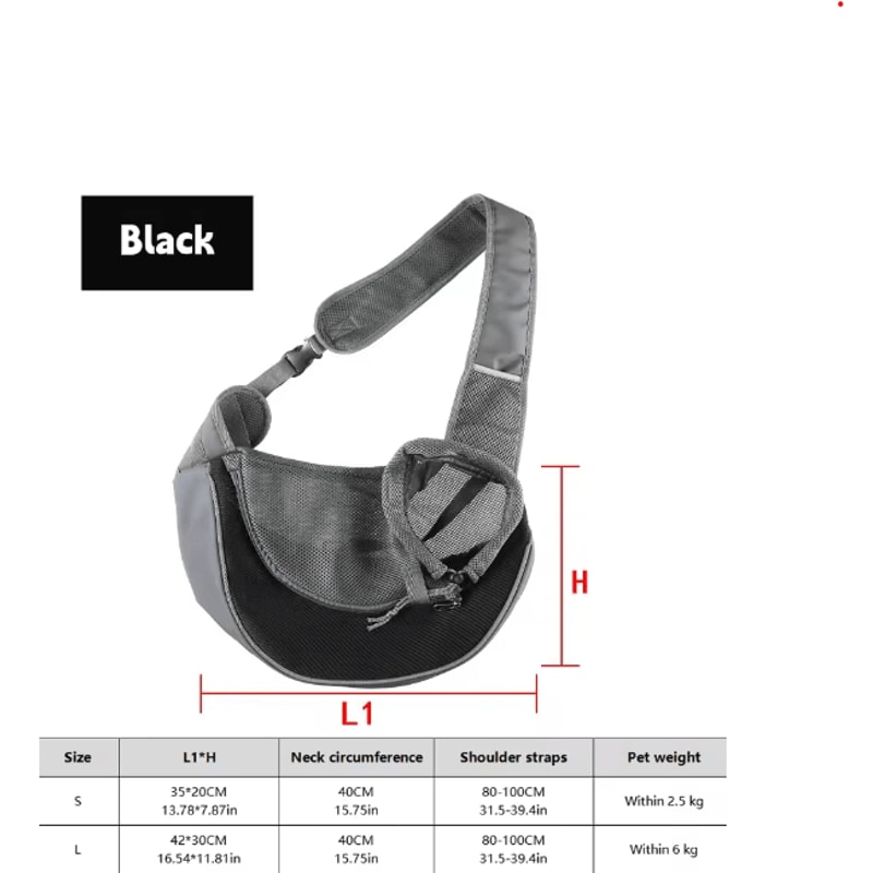 Breathable Dog Sling Carrier Backpack For Puppies Cats Travel Crossbody Pet Bag 9