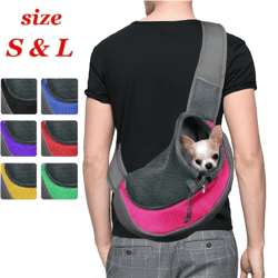 breathable dog sling carrier backpack for puppies & cats travel crossbody pet bag