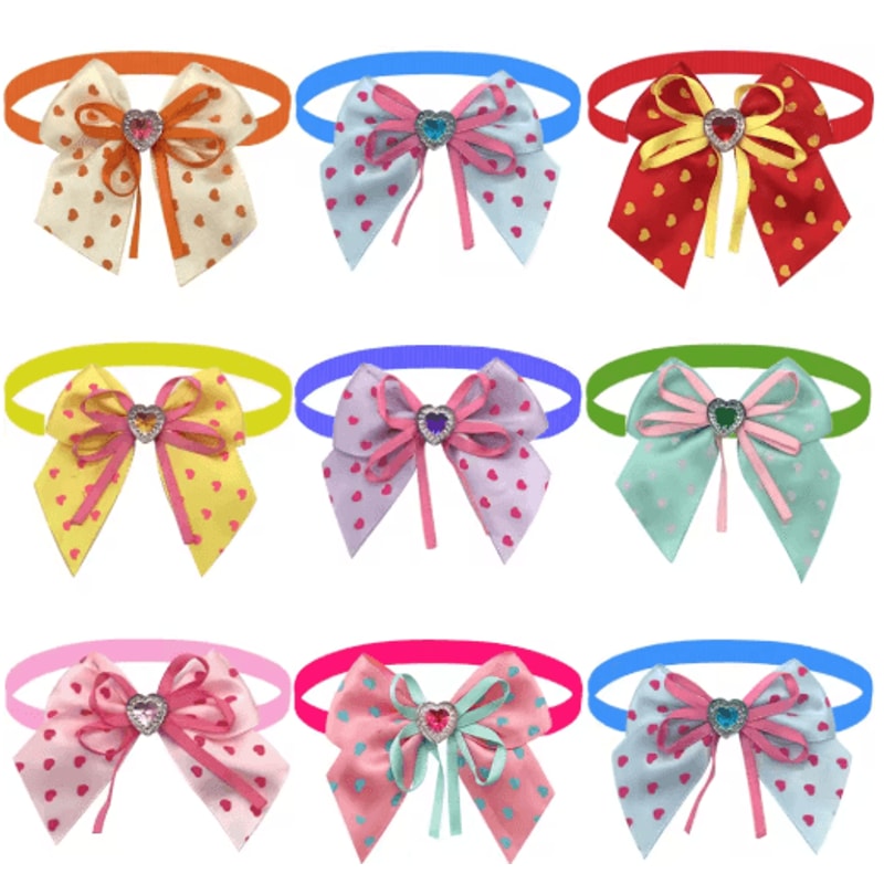 Love Style Pet Bow Tie Set For Dogs Cats Valentines Day Grooming Accessories 50 100pcs 0