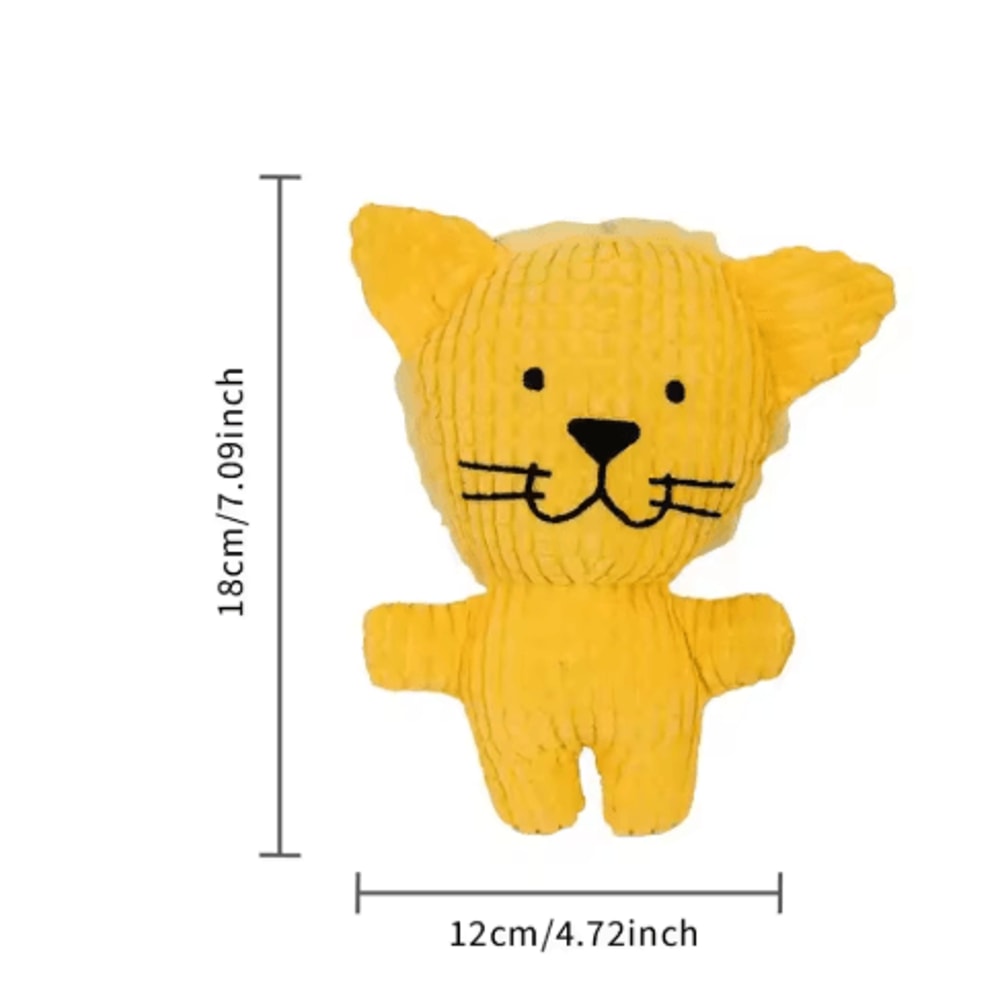 Corduroy Plush Dog Squeaky Toy For Small Medium Dogs Bite Resistant Chew Teeth Cleaning Toy 1