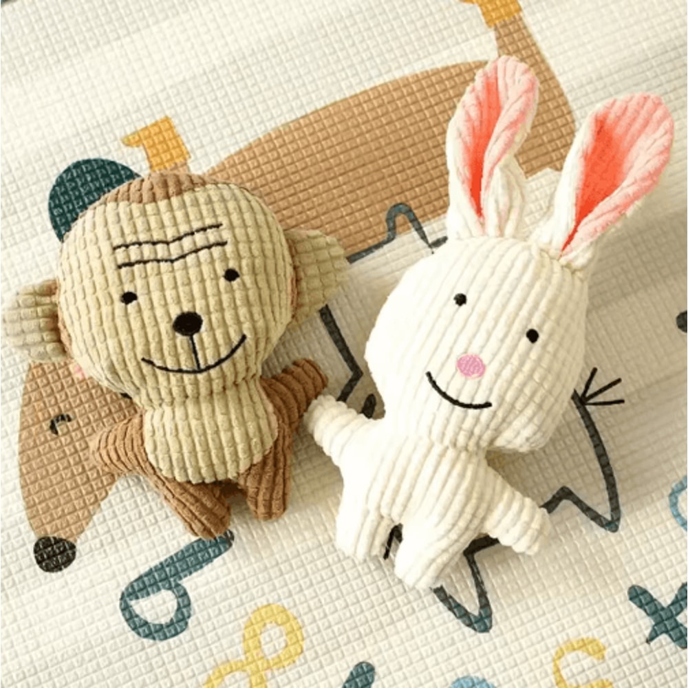 Corduroy Plush Dog Squeaky Toy For Small Medium Dogs Bite Resistant Chew Teeth Cleaning Toy 10