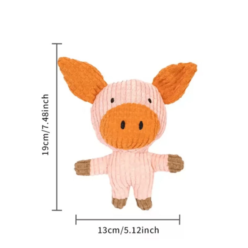 Corduroy Plush Dog Squeaky Toy For Small Medium Dogs Bite Resistant Chew Teeth Cleaning Toy 3