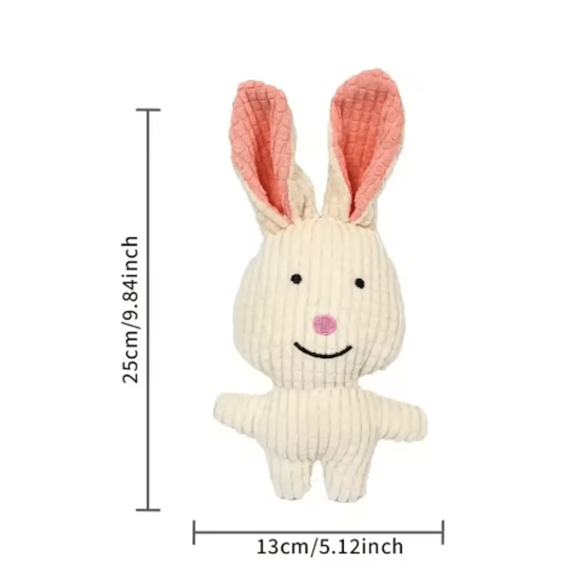 Corduroy Plush Dog Squeaky Toy For Small Medium Dogs Bite Resistant Chew Teeth Cleaning Toy 4