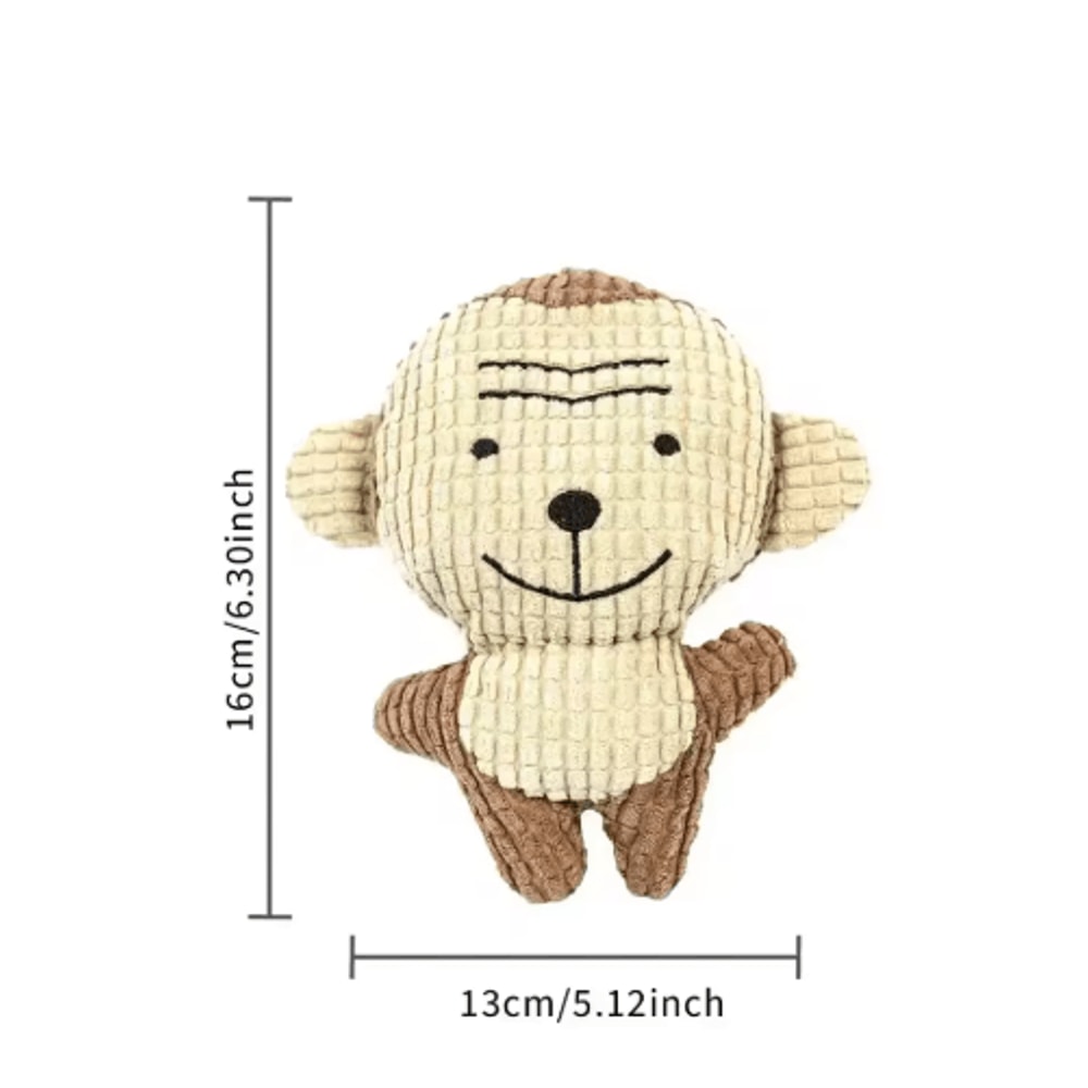 Corduroy Plush Dog Squeaky Toy For Small Medium Dogs Bite Resistant Chew Teeth Cleaning Toy 6