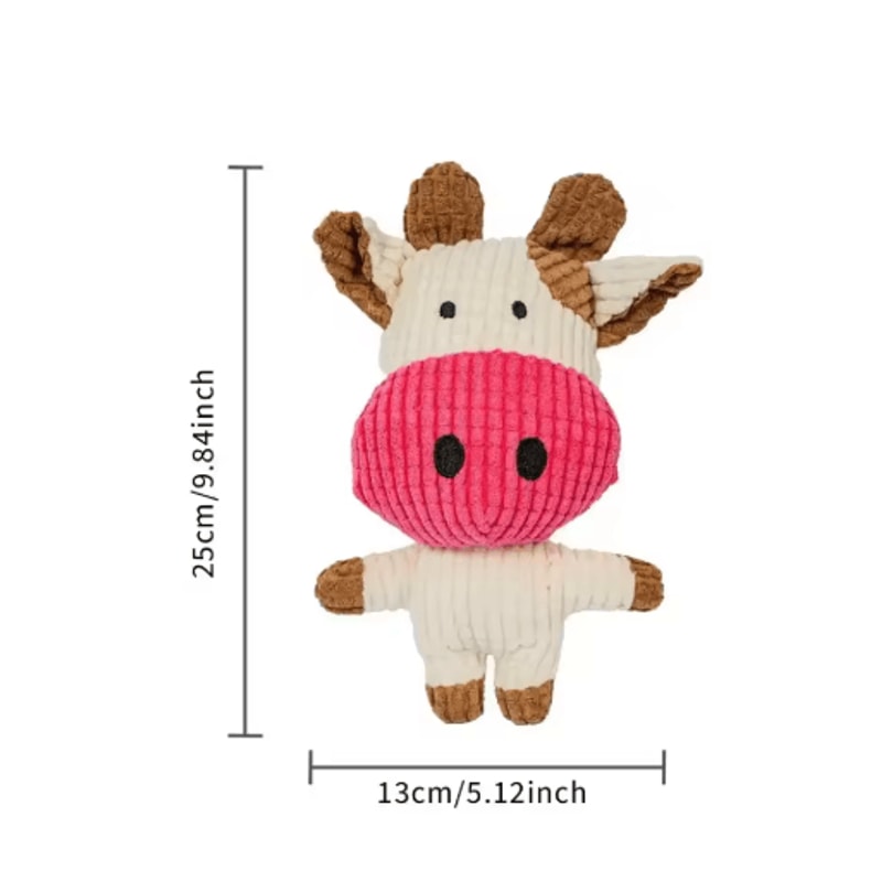 Corduroy Plush Dog Squeaky Toy For Small Medium Dogs Bite Resistant Chew Teeth Cleaning Toy 7