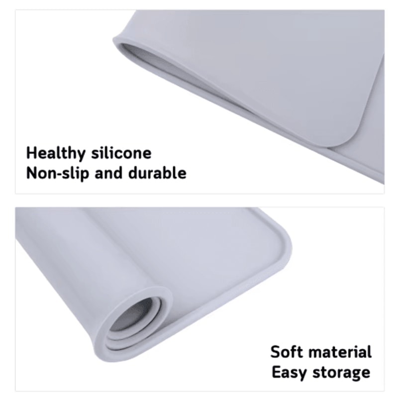 Waterproof Silicone Pet Feeding Mat For Cats Dogs NonSlip Food Bowl Placemat With Raised Edge 7
