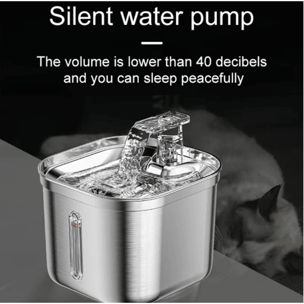 Automatic Stainless Steel Pet Water Fountain With Sensor Ultra Quiet Pump 5