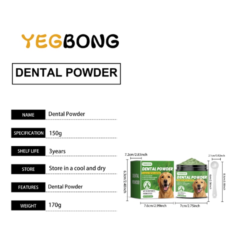 Yegbong Dog Teeth Cleaning Powder Gentle Dental Care For Cleaner Teeth Fresher Breath 150g 3