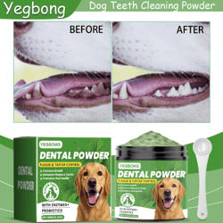 yegbong dog teeth cleaning powder – gentle dental care for cleaner teeth & fresher breath (150g)