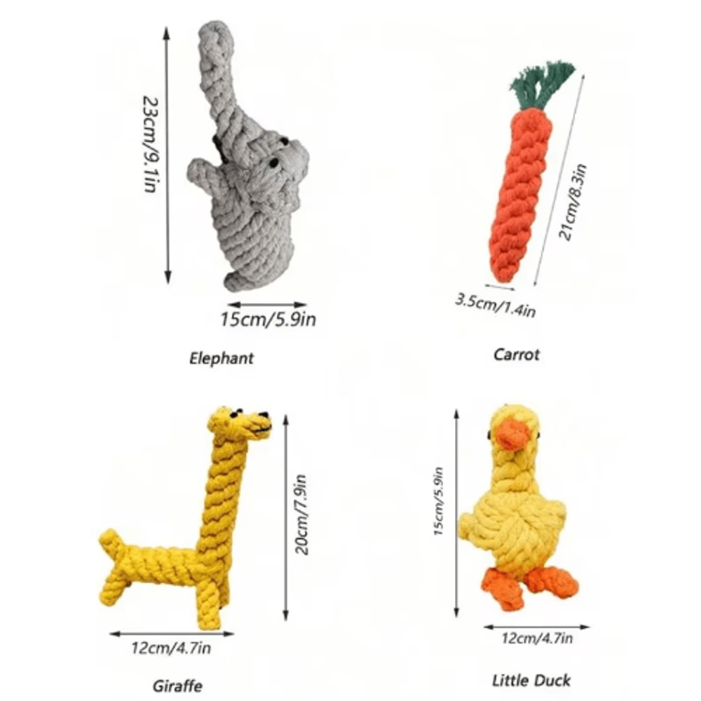 HandWoven Cotton Rope Knot Dog Toy For Teeth Grinding Chewing 4
