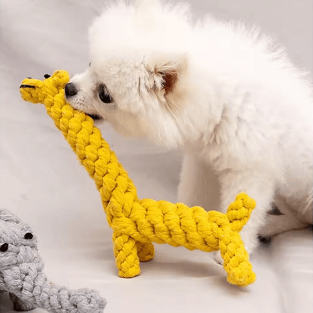 HandWoven Cotton Rope Knot Dog Toy For Teeth Grinding Chewing 0