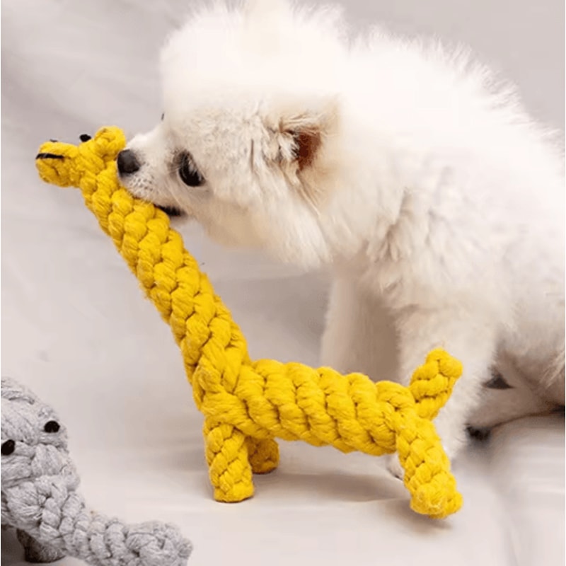 HandWoven Cotton Rope Knot Dog Toy For Teeth Grinding Chewing 0