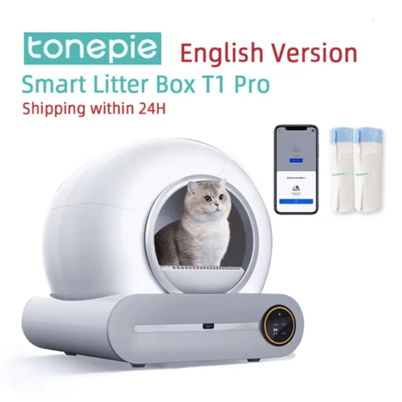 Tonepie 65L Automatic Smart Cat Litter Box Fully Enclosed SelfCleaning Pet Toilet English Version 1