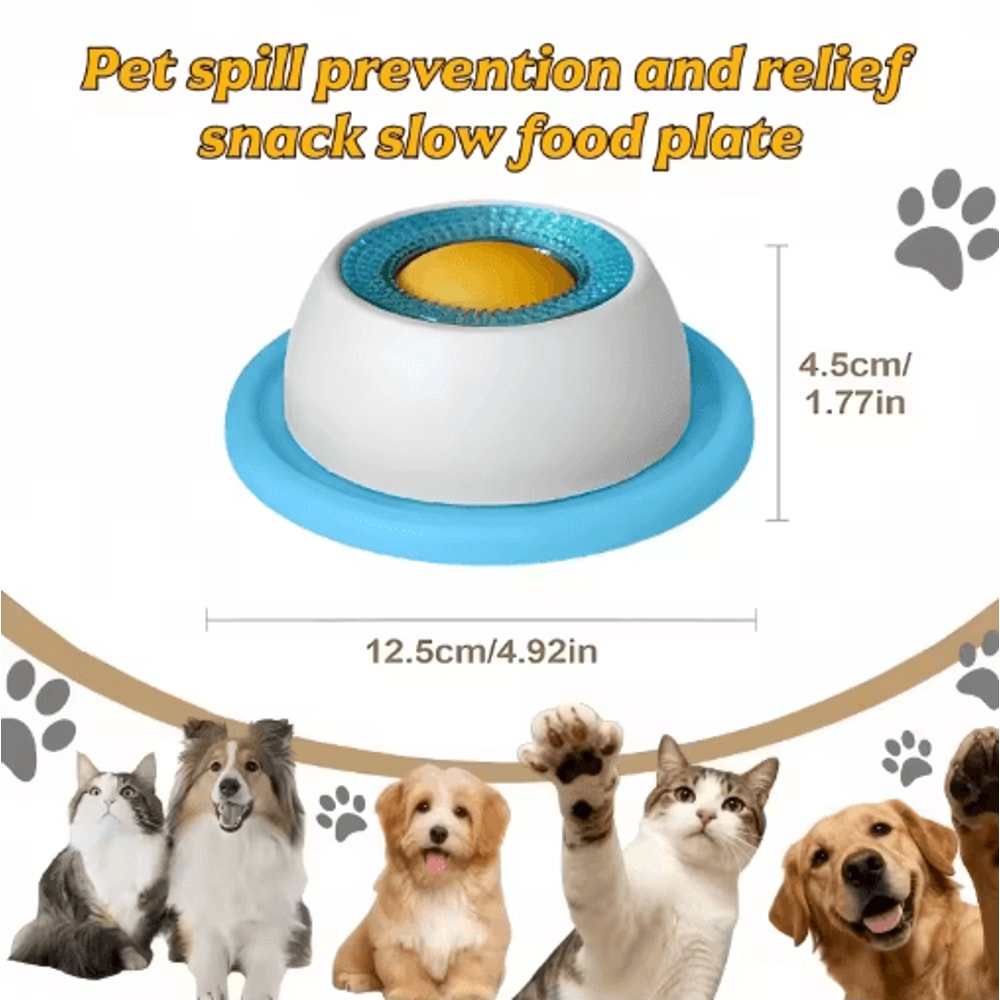 NonSlip Slow Licking Bowl For Dogs Cats Interactive Puzzle Slow Feeder Toy 5