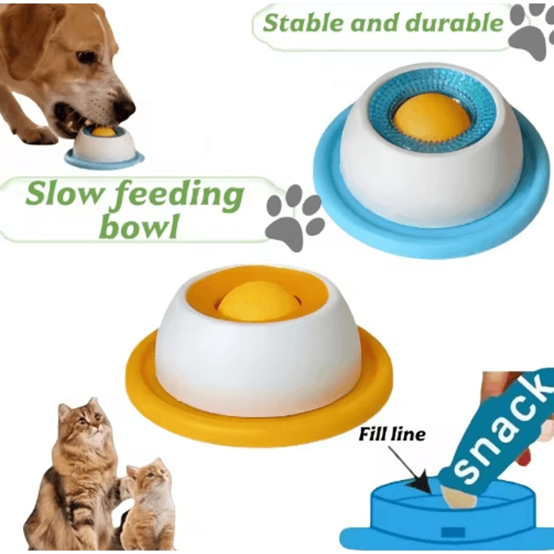 NonSlip Slow Licking Bowl For Dogs Cats Interactive Puzzle Slow Feeder Toy 6