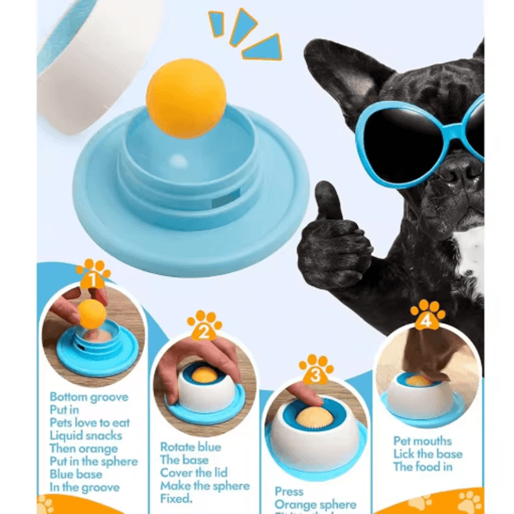 NonSlip Slow Licking Bowl For Dogs Cats Interactive Puzzle Slow Feeder Toy 0